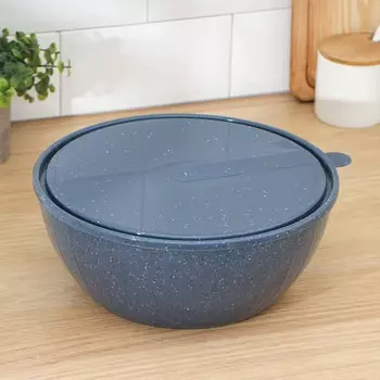 Салатник с крышкой stone, 5 л, цвет темный камень