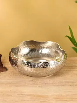 Салатник с волнистыми краями, алюминий 20х20х7,5 см