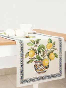 Салфетка "Лимоны в вазе", 40х100 см