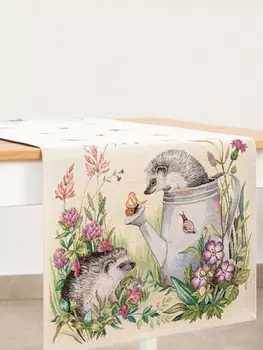 Салфетка "Ежики", 44х140 см