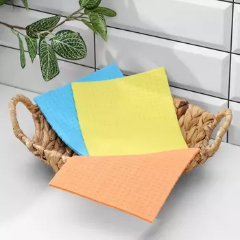 Салфетки из целлюлозы губчатые доляна, тряпки для уборки, 1517 см, 3 шт