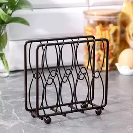Салфетница доляна, 14×15×6 см цвет чёрный
