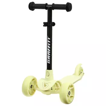 Самокат детский graffiti baby 24, колеса pu 120/100 мм, желтый