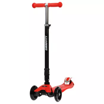 Самокат складной graffiti baby, колеса световые pu 120/70 мм, abec 7, цвет красный