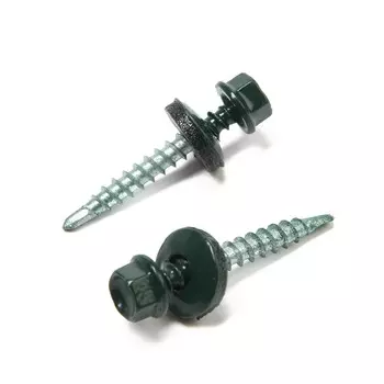 Саморезы кровельные 4.830 мм, ral6005 зеленый, 200 шт.