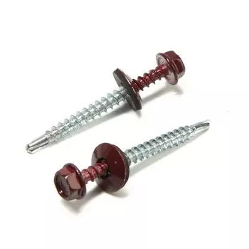 Саморезы кровельные 4.850 мм, ral3005 бордовый, 150 шт.