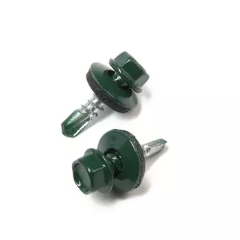 Саморезы кровельные 5,5х19 мм, ral6005 цвет зеленый, 250 шт.