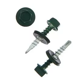 Саморезы кровельные tundra с буром 4.8x28, темно-зеленый 300 шт.