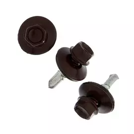 Саморезы кровельные tundra с буром 5.5x19, темно-коричневый 1 кг