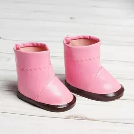 Сапоги с отворотами для куклы, длина подошвы: 7.5 см, розовые