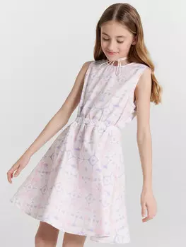 Сарафан для девочек белый с принтом