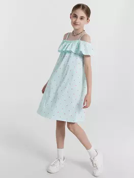 Сарафан для девочек в бело-голубую полоску