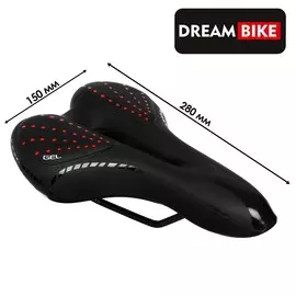 Седло dream bike спорт-комфорт, цвет красный