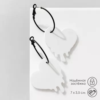 Серьги кольца с сердцем qf