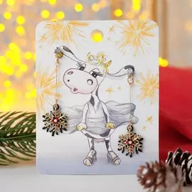 Серьги висячие со стразами