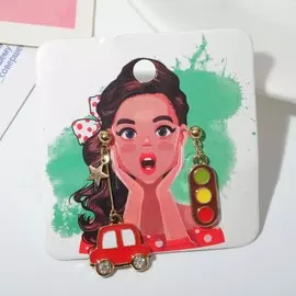 Серьги эмаль