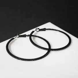 Серьги кольца со стразами qf