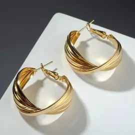 Серьги кольца плетеные qf