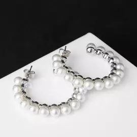 Серьги кольца с жемчугом qf