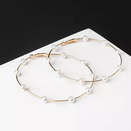 Серьги кольца с жемчугом qf