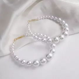 Серьги кольца с жемчугом qf