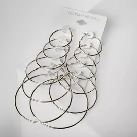 Набор серьги-кольца 6 пар