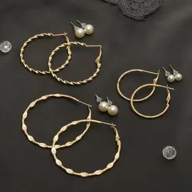 Серьги-кольца 6 пар