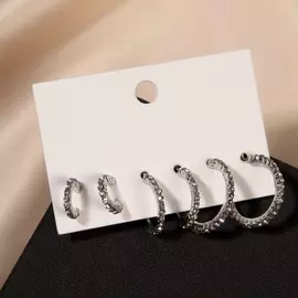 Серьги-кольца набор 3 пары
