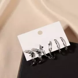 Серьги-кольца набор 3 пары