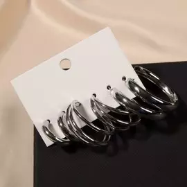 Серьги-кольца набор 3 пары