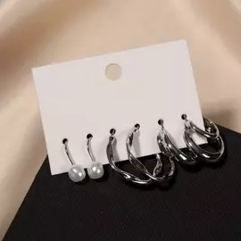 Серьги-кольца набор 3 пары