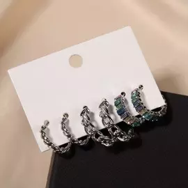 Серьги-кольца набор 3 пары