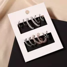 Серьги-кольца набор 6 пар