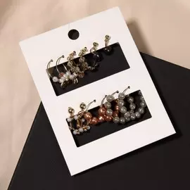 Серьги-кольца набор 6 пар