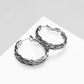 Серьги кольца плетеные qf