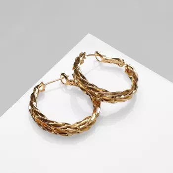 Серьги кольца плетеные qf