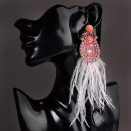 Серьги перья
