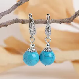 Серьги посеребрение шар №12