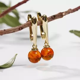 Серьги позолота шар №8