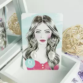 Серьги с жемчугом girl бусина, цвет белый в серебре