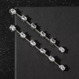 Серьги со стразами дорожка