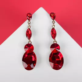 Серьги висячие со стразами