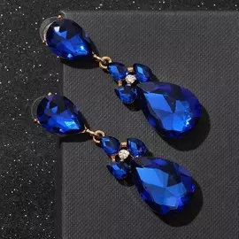 Серьги висячие со стразами