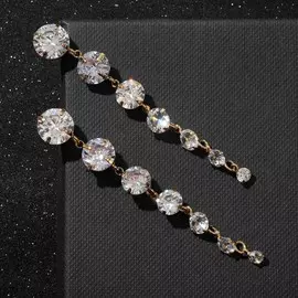 Серьги висячие со стразами