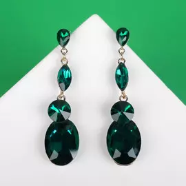 Серьги висячие со стразами