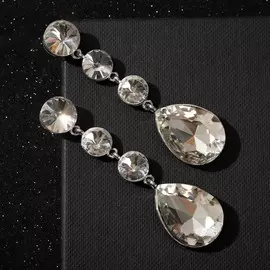 Серьги висячие со стразами