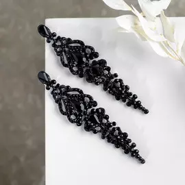 Серьги висячие со стразами