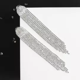 Серьги висячие со стразами