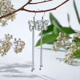 Серьги висячие со стразами