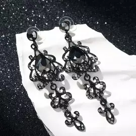 Серьги висячие со стразами